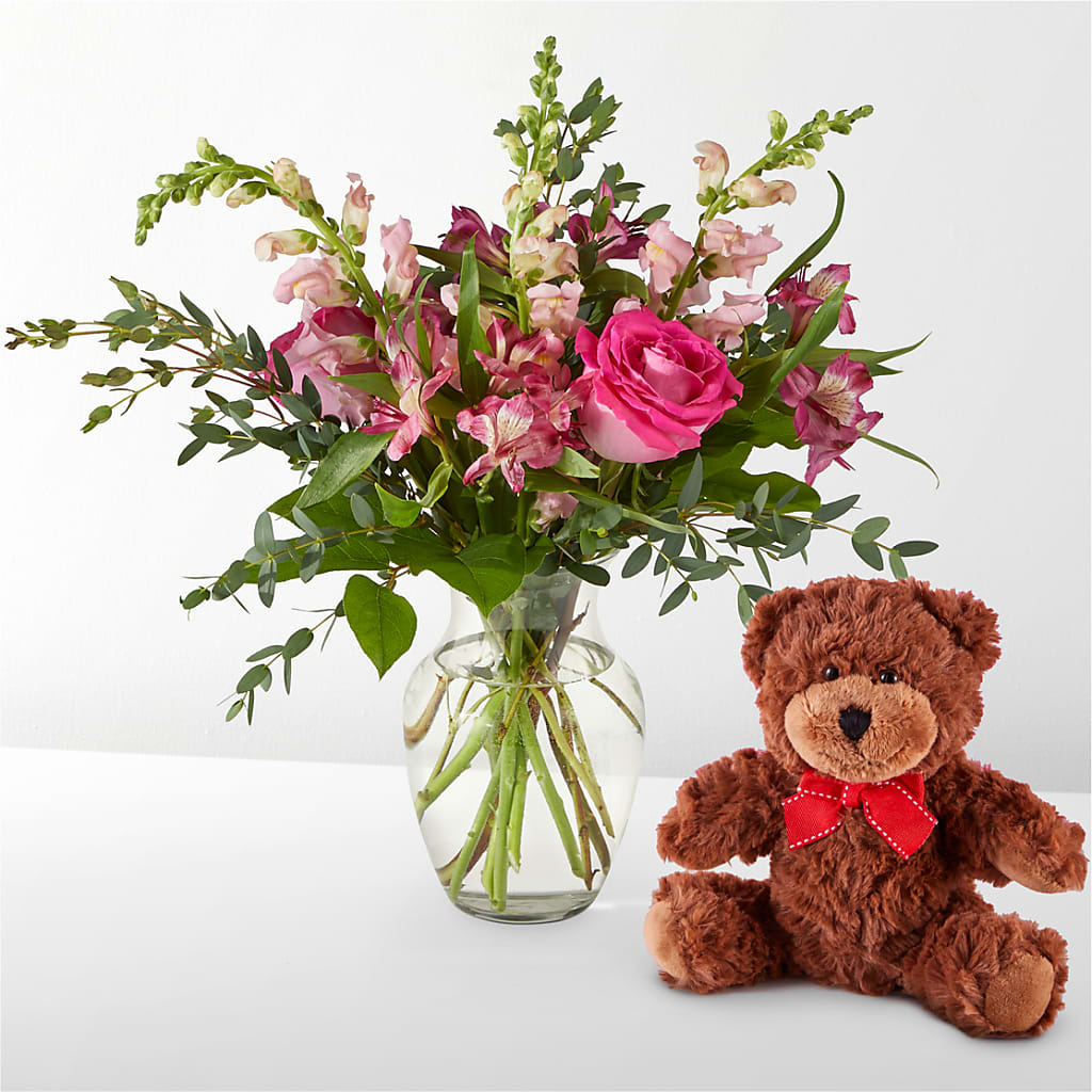 Happily Ever After Bouquet & Bear Set – Flowers Atlanta, Atlanta GA