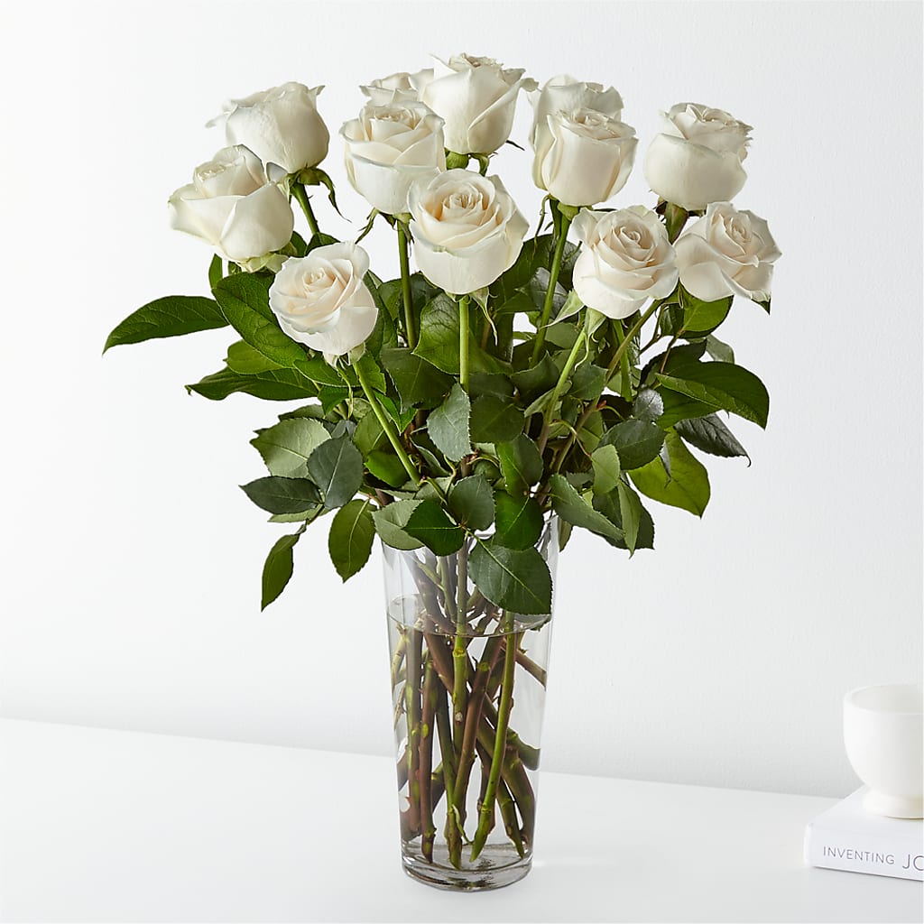 Long Stem White Rose Bouquet – Flowers Atlanta, Atlanta GA
