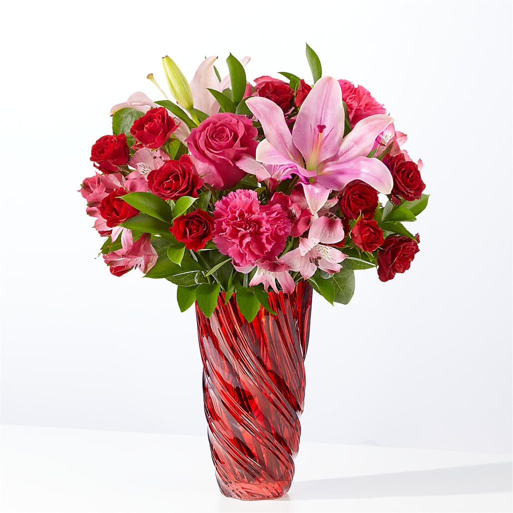 In Love Bouquet with Luxe Swirl Vase – Flowers Atlanta, Atlanta GA