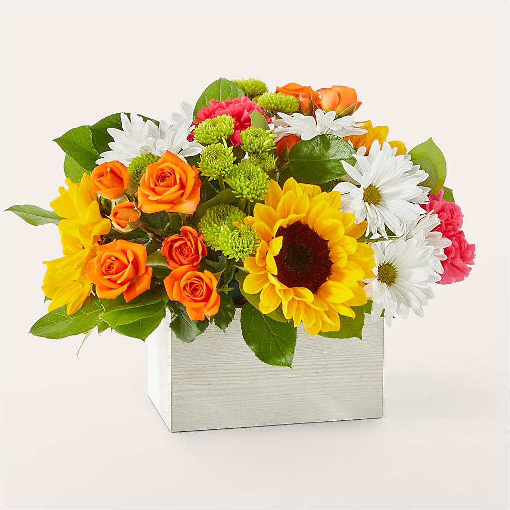 Sun-drenched Blooms Box Bouquet – Flowers Atlanta, Atlanta GA