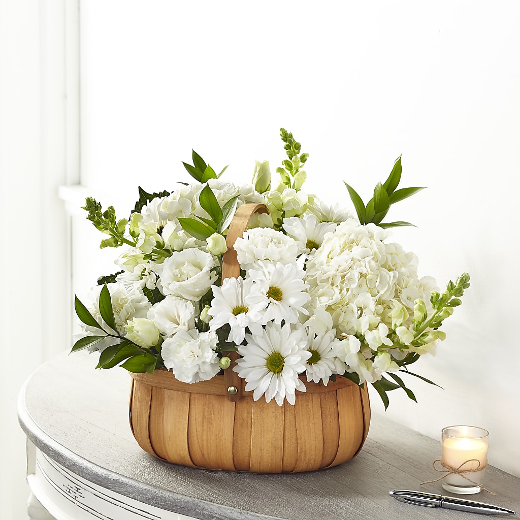 Pure Ivory Basket – Flowers Atlanta, Atlanta GA
