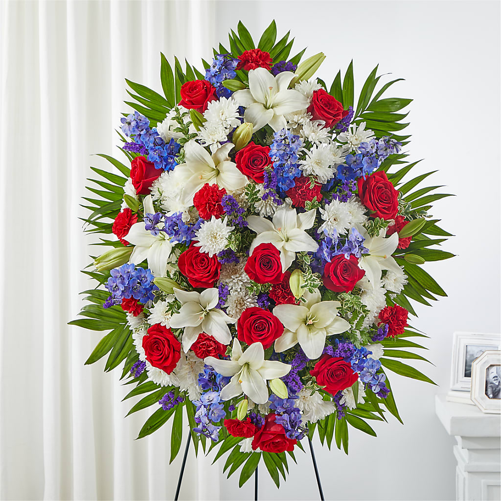 Cherished Service Standing Spray – Flowers Atlanta, Atlanta GA