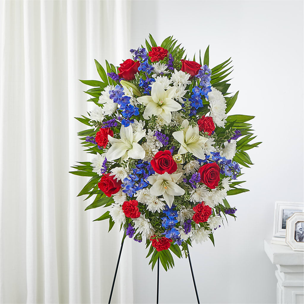 Cherished Service Standing Spray – Flowers Atlanta, Atlanta GA
