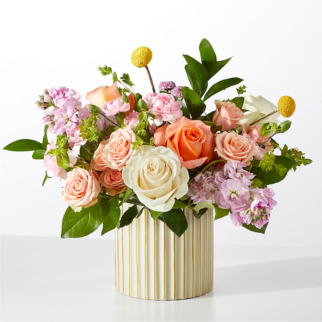 French Market Bouquet with Ivory Vase – Flowers Atlanta, Atlanta GA