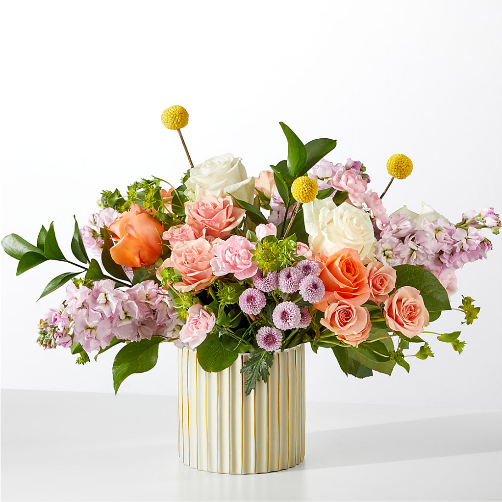 French Market Bouquet with Ivory Vase – Flowers Atlanta, Atlanta GA