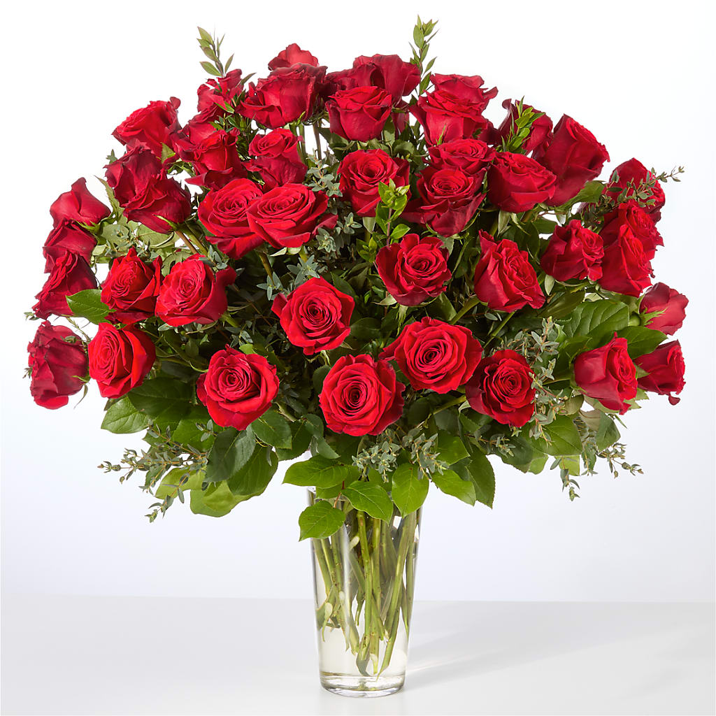 Forever Yours Fifty Stem Red Rose Bouquet – Flowers Atlanta, Atlanta GA