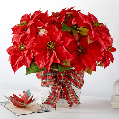 Happiest Holidays Poinsettia and Lovepop Card –  Flowers Atlanta, Atlanta GA