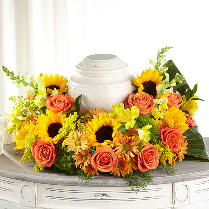 Faithful Sunflower Cremation Adornment –  Flowers Atlanta, Atlanta GA