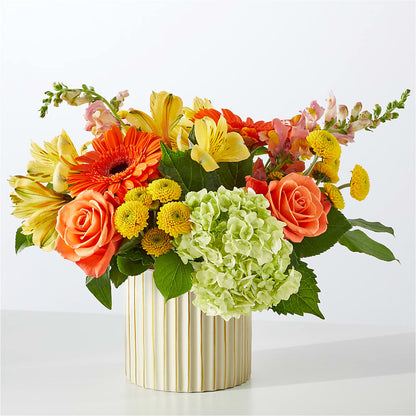 Autumn Sunshine Bouquet with Ivory Vase –  Flowers Atlanta, Atlanta GA