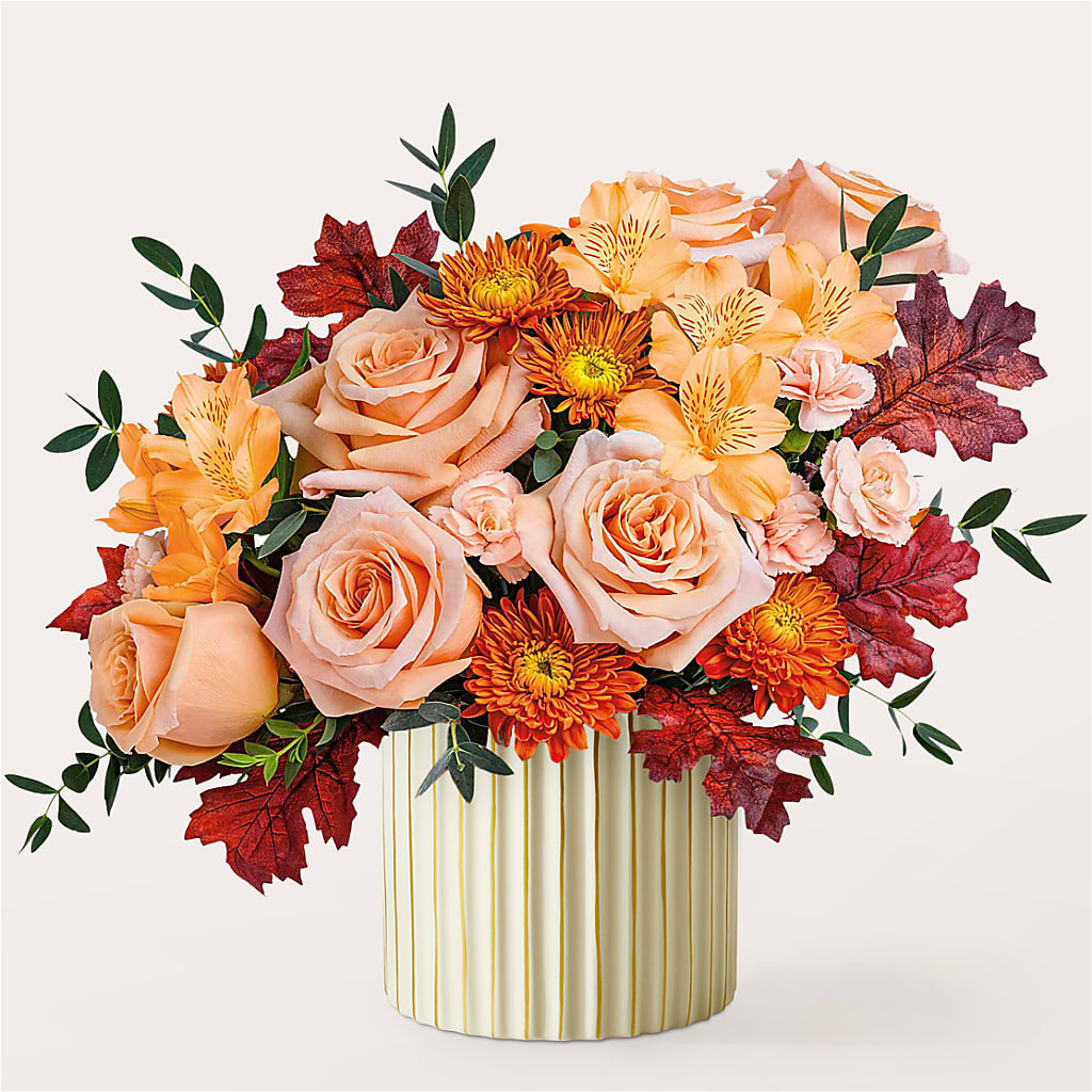 Spiced Latte Bouquet with Ivory Vase –  Flowers Atlanta, Atlanta GA
