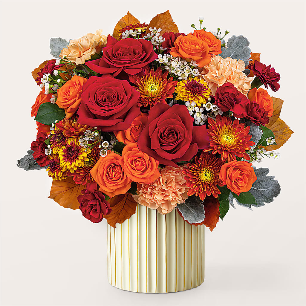 Merlot Bouquet with Ivory Vase –  Flowers Atlanta, Atlanta GA